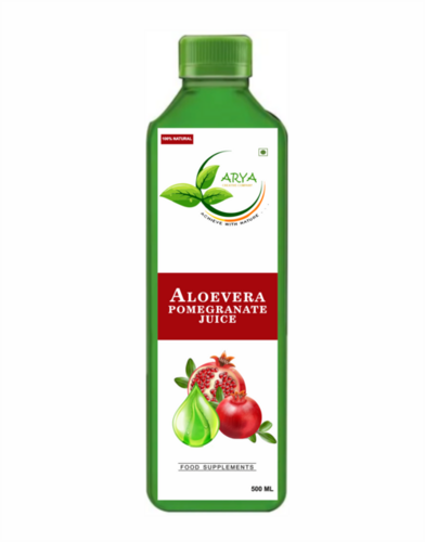 Aloevera Juice (Pomegranate Flavor) - 500ML Bottle | Herbal Juice, Liquid Form, Bitter Taste, Suitable for Adults