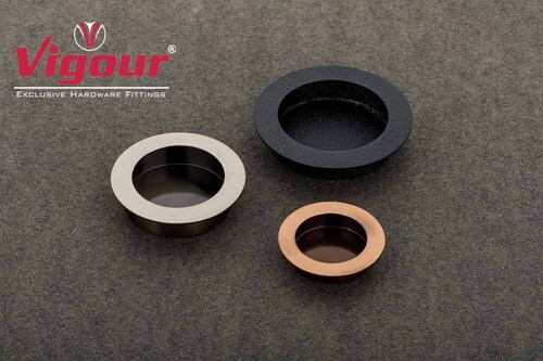 Aluminium Round Concealed Handle, For Drawer Fitting Vch-310 - Color: Black