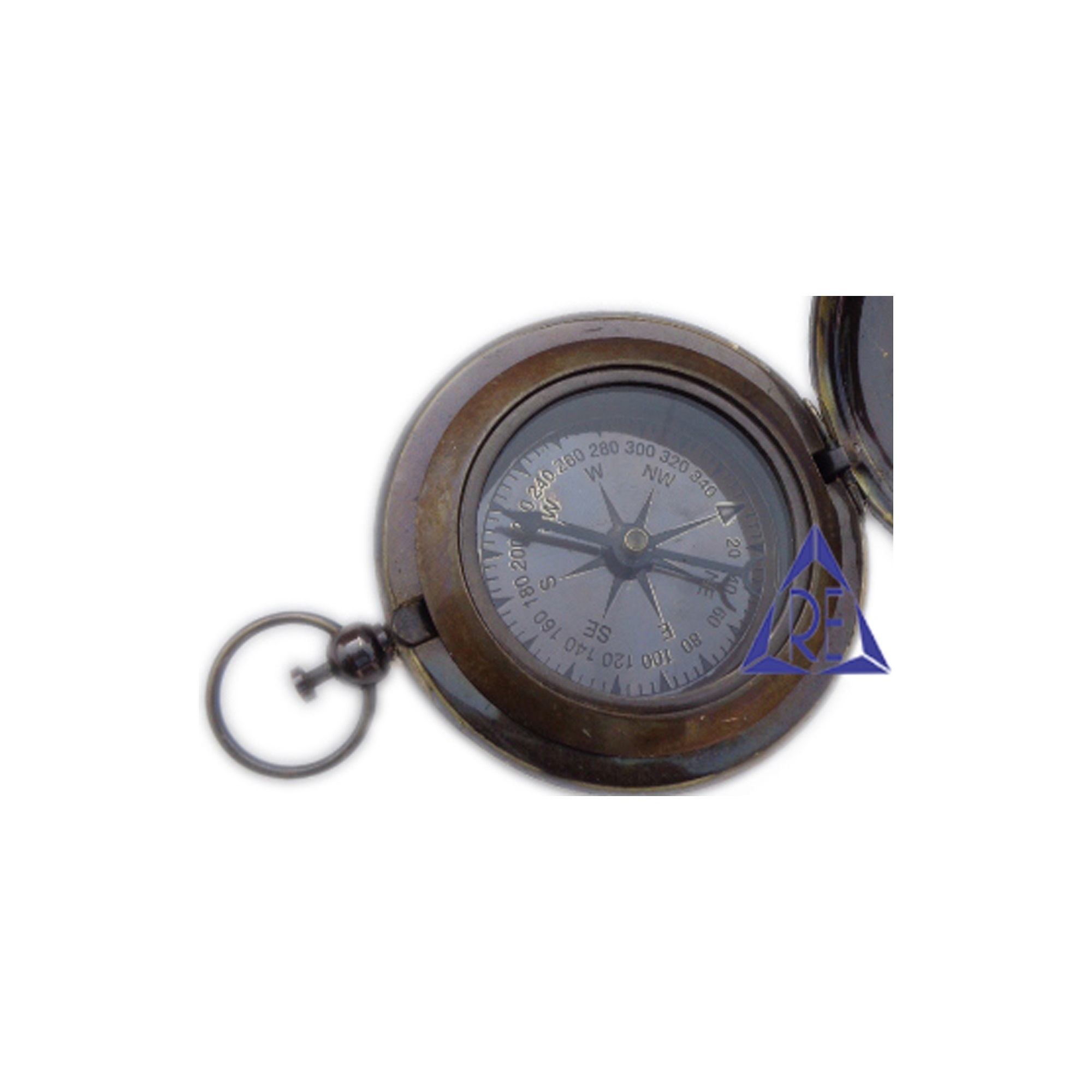 Brass Shiny Antique Nautical Push Button Pocket Compass