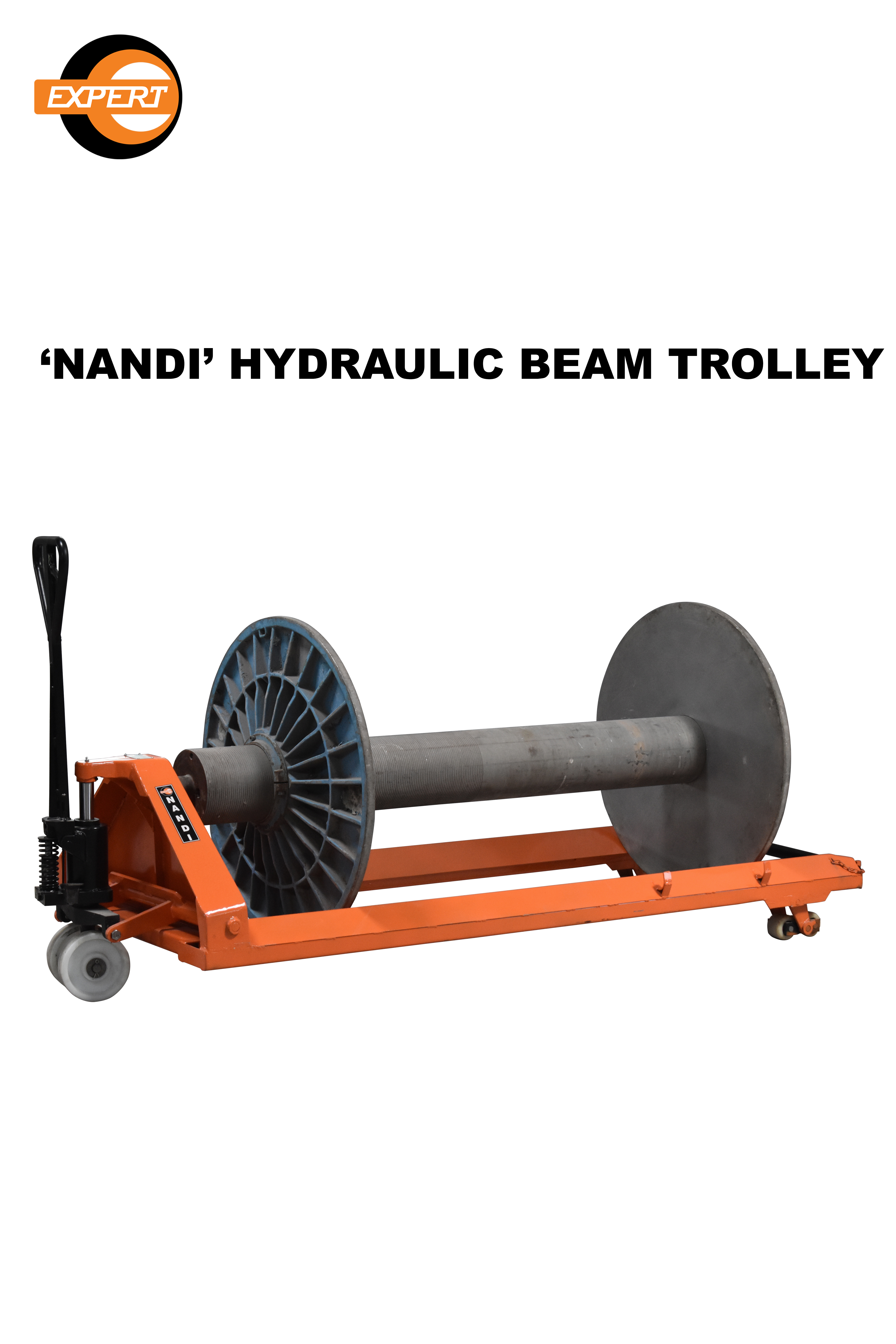 Tiruvannamalai Nandi Hydraulic Beam Trolley - Color: Orange