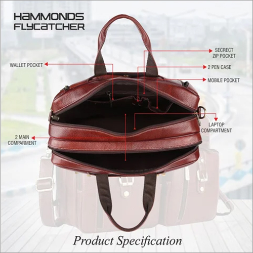 Hammonds Flycatcher Genuine Brown Leather Office Bag