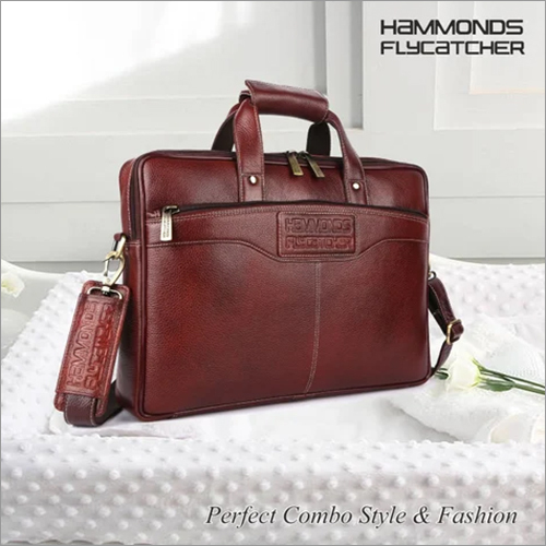 ब्राउन लेदर 15.6 इंच लैपटॉप मेसेंजर बैग