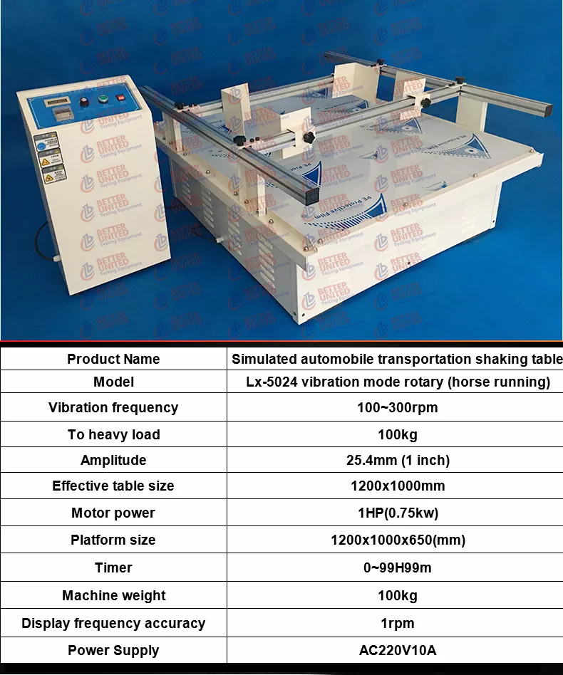 Led Simulation Transport Vibration Tester Price