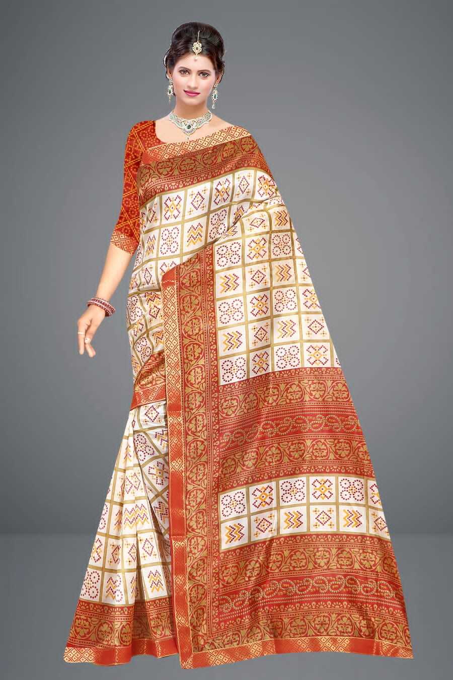 Printed Sarees - Litchi Silk, Free Size, 6 Elegant Colors | Lace Pallu, Beautiful Printed Work, Perfect For Daily Wear