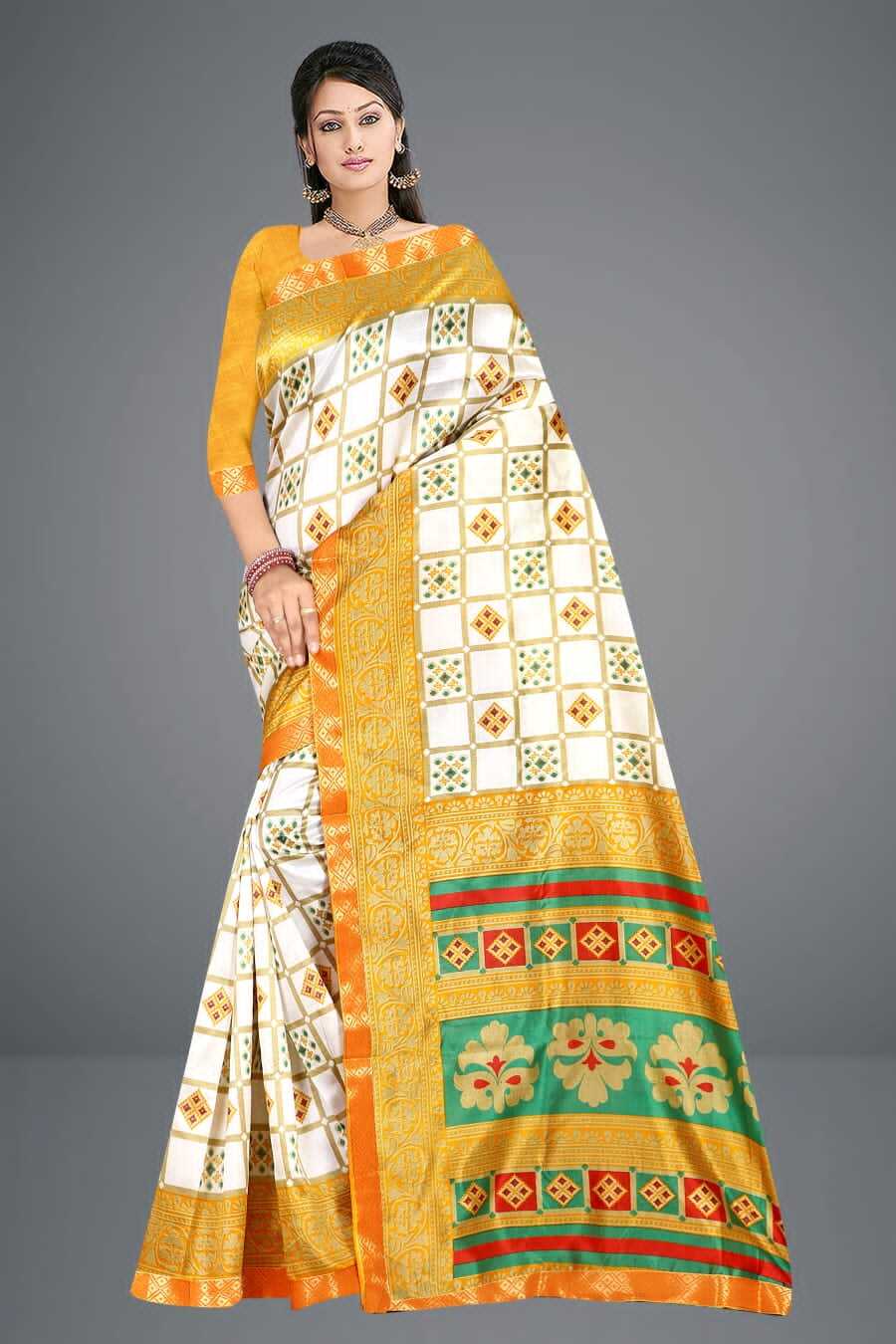 Designer Printed Sarees - Silk Material, Free Size, 6 Color Variants | Laces Closure, Bandhani Style, Resam Embroidery Work, Daily Wear