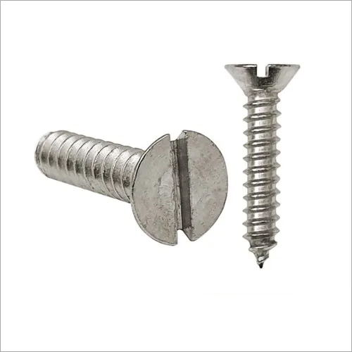 Silver Slotted Csk Self Tapping Screws