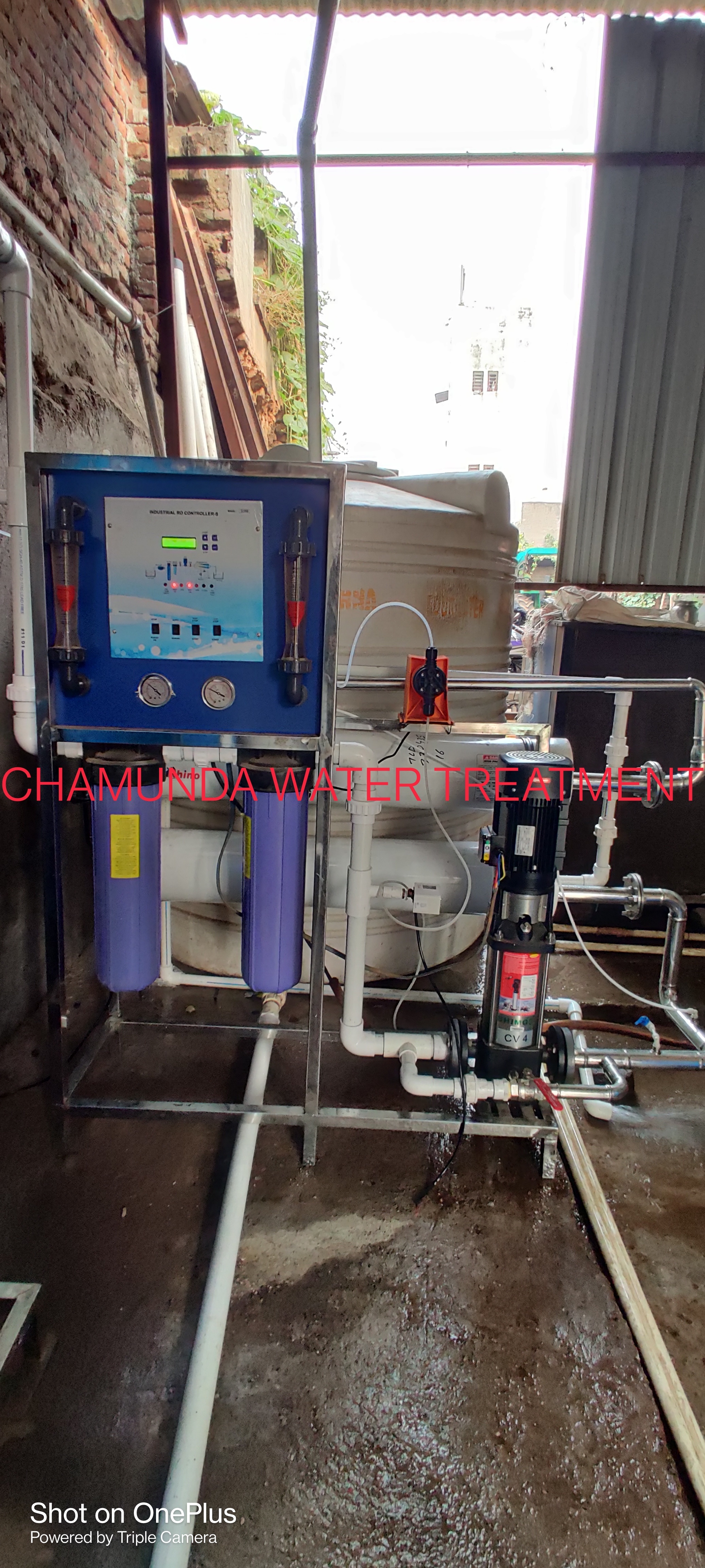 Semi Automatic 2000 Lph Frp Industrial Ro Plant