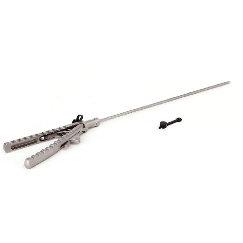 Laparoscopic Right Hand Curved V Type Needle Holder - Color: Silver