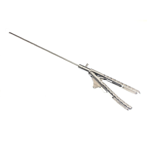 Laparoscopic Right Hand Curved V Type Needle Holder - Color: Silver