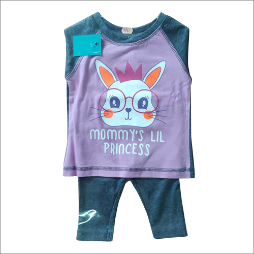 पजामा सेट के साथ वॉशेबल गर्ल्स फुल स्लीव टी-शर्ट