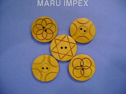 येलो 60 लाइन - वुडन डिज़ाइनर बटन