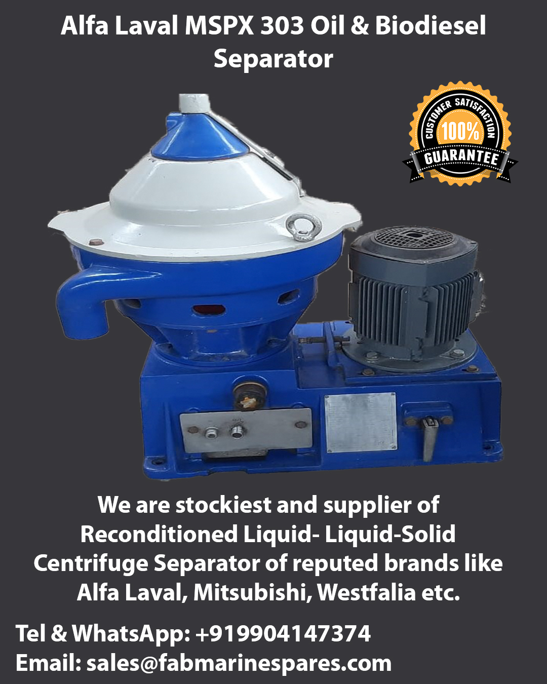 Alfa Laval Mspx 303 Oil And Biodiesel Separator