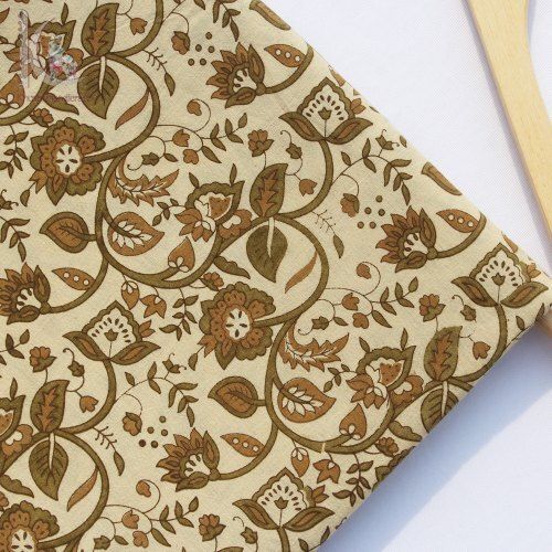 Quick Dry Cotton Voile Hand Block Printed Fabric