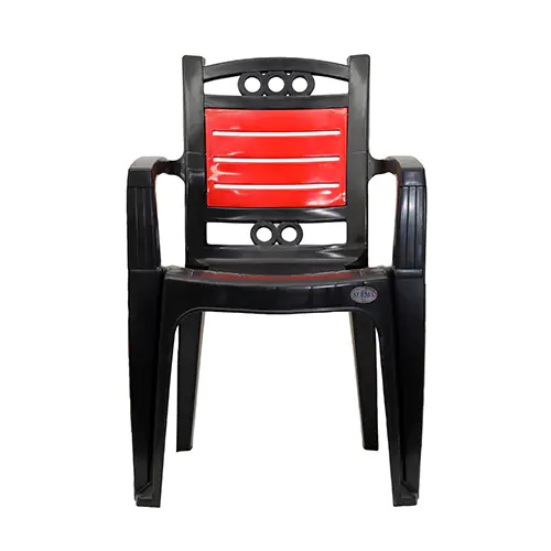 Seema Cut Size Plastic Chair - Customizable Colors, Red And Yellow | Ideal For Commercial Use, One Year Guarantee