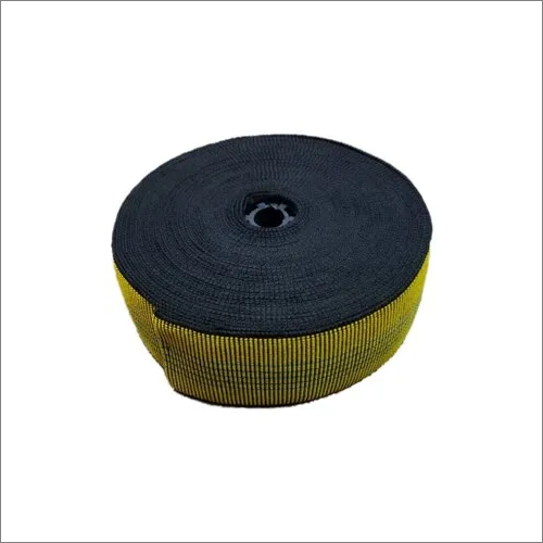 Yellow Sofa Webbing Tape - Polyester, 3 Inch Width, 25 Meter Length | Striped Design, Adjustable For Bags And Accessories