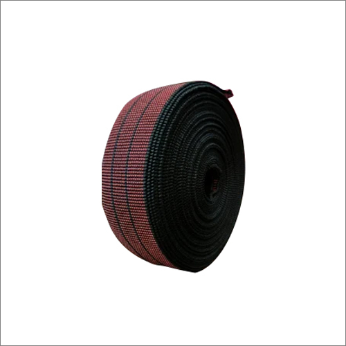 45 Mm Sofa Elastic Webbing Tape - Polyester, 45 Mm Thick With Striped Pattern, Multicolor Red And Black, 25 M Length | Versatile For Sofa/chair Base Use