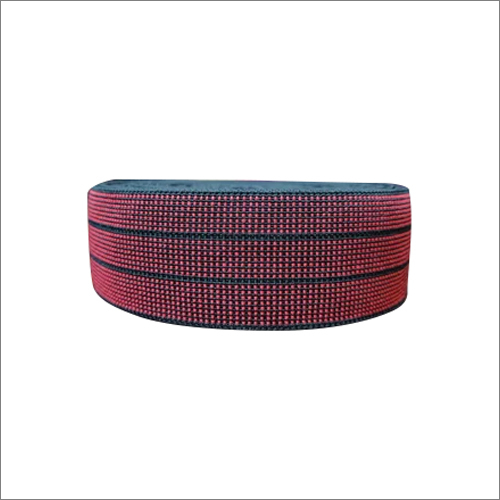 45 Mm Sofa Elastic Webbing Tape - Polyester, 45 Mm Thick With Striped Pattern, Multicolor Red And Black, 25 M Length | Versatile For Sofa/chair Base Use