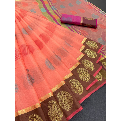 मल्टीकलर कॉटन सिल्क साड़ी