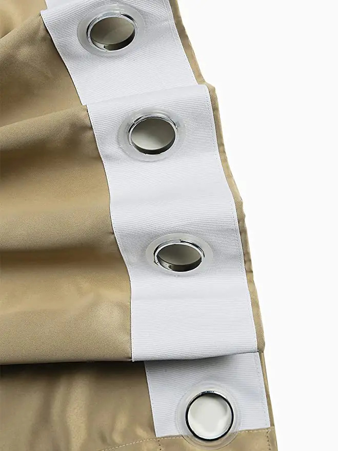Gold Solid Plain Curtains For Window
