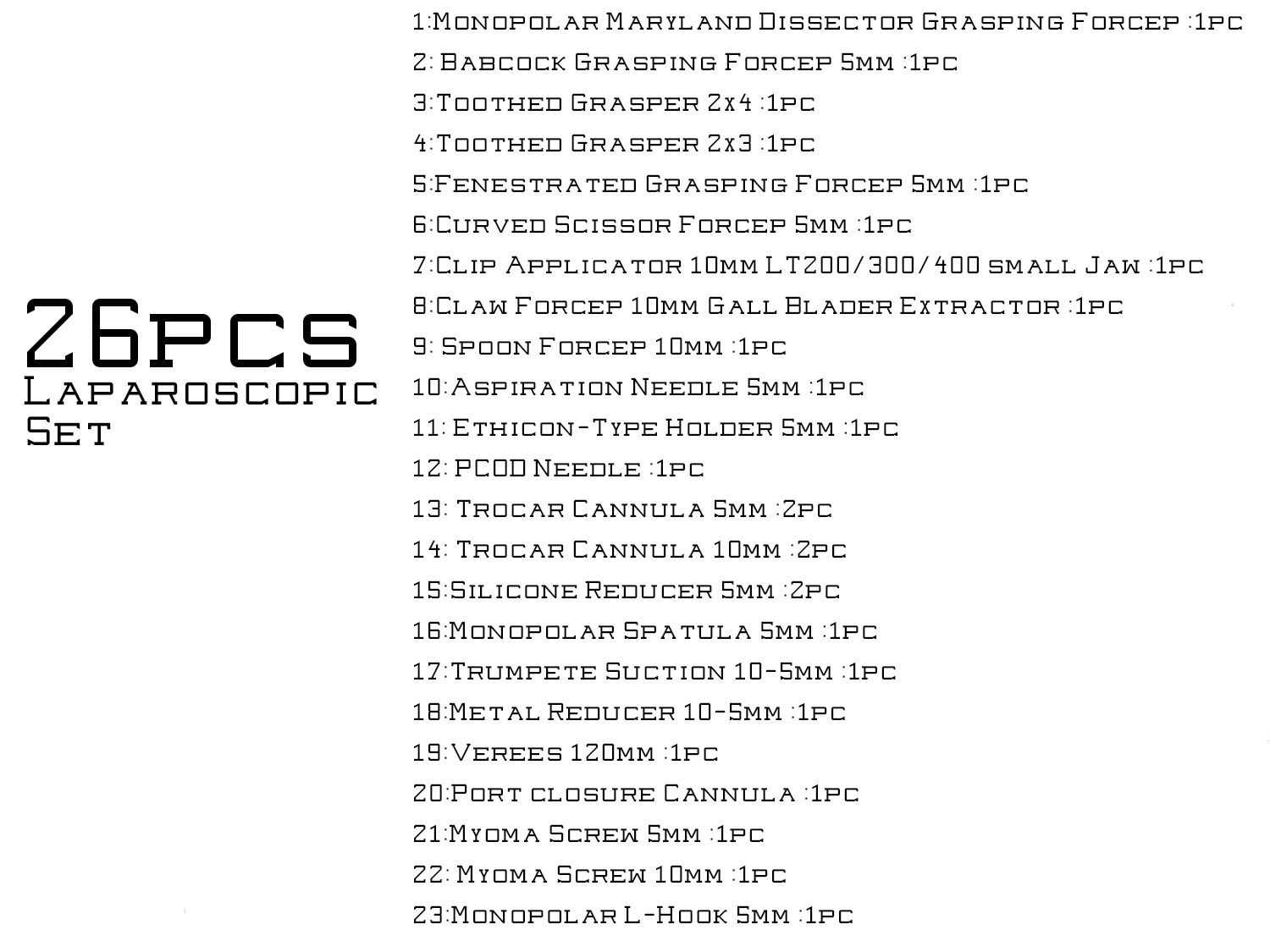 Laparoscopic Surgery Set 26pcs - Color: Multicolour