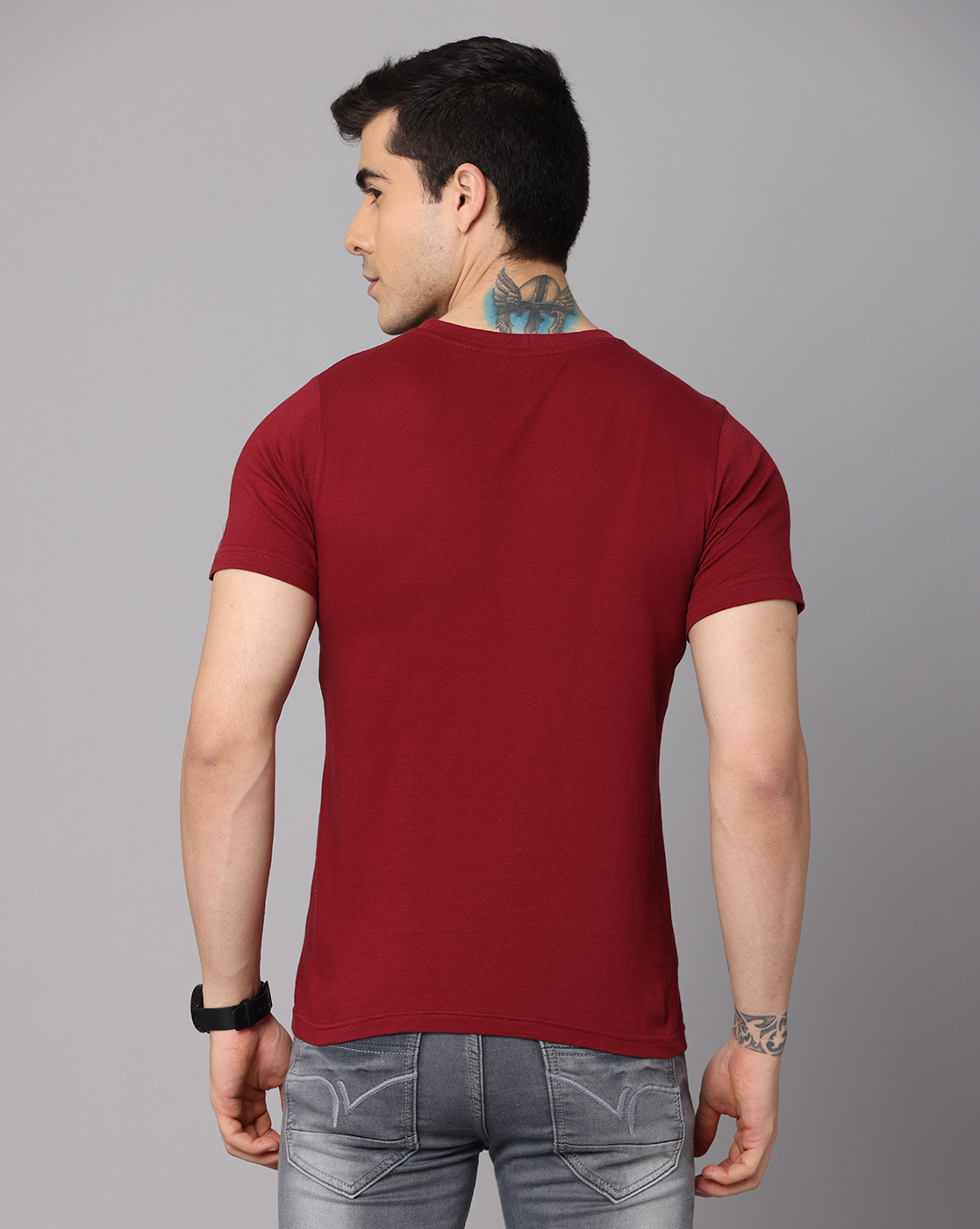 Crepeon Cotton Round Neck Half Sleeve T-shirts - 100% Cotton Fabric, Available In White, Black, Light Blue, Maroon, Navy Blue, Fits Ages 14-60