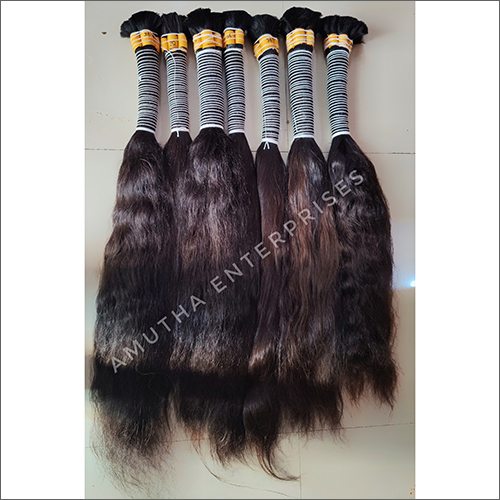 Natural Bulk Human Hair - 100% Remy Hair, 14-16 Inches | Black Color, Soft & Silky Texture, Ideal for Baby Girls, Girls, Women