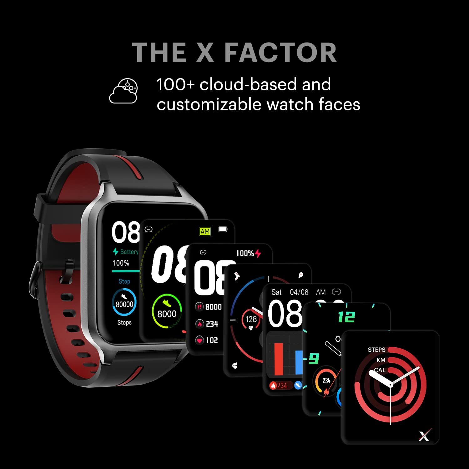 Jet Black Noise X-fit 1 Smart Watch