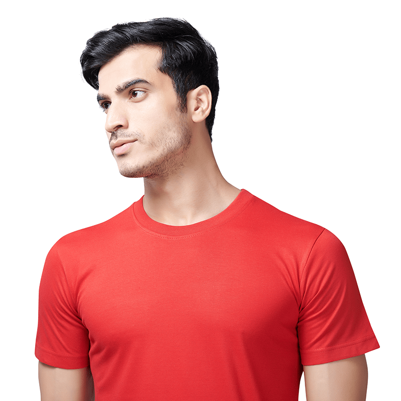 Cotton Round Neck T-shirt - Cotton, Sizes L, Xs, S, M, Xl, Xxl | Colors White, Yellow, Black, Orange, Navy Blue, Royal Blue, Red, Half Sleeves, Modern Style, Unisex, Soft Flow Dyeing For Exceptional Colour Depth And Fastness