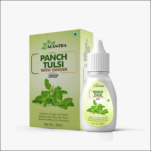 Panch Tulsi Drops - Herbal Extract Formula, 18 Months Shelf Life, Food Grade, Body Care Essentials, Cool & Dry Storage