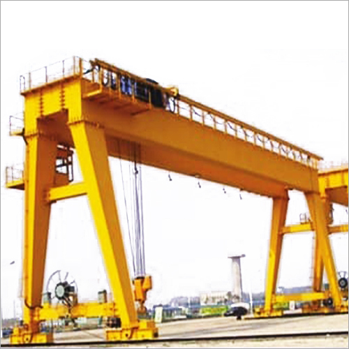Gantry Crane - Iron Build, 20-40 Feet Lifting Height, Yellow Color | Remote Control, Emergency Stop, 25 Ton Loading Capacity, 2 Year Warranty