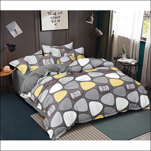 Gray Solitare Glace Cotton Bedsheet