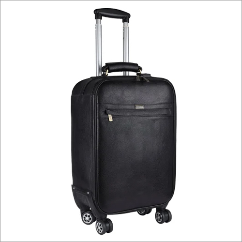Trl904br Leather Travel Trolley Bag