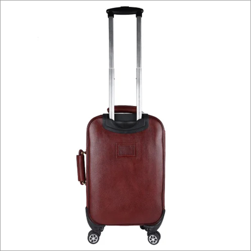 Trl904br Leather Travel Trolley Bag