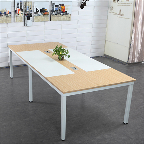 Office Conference Table - Wood, Polished Brown Finish | Eco-Friendly, Durable Design, Non-Folding