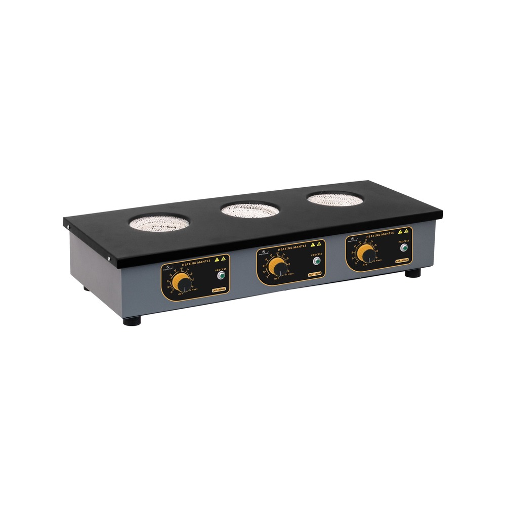 Multi Position Heating Mantle - Plastic Material, Max Temperature 350°C | Simultaneous Heating for 3 to 6 Round Bottom Flasks, Ventilated Casing