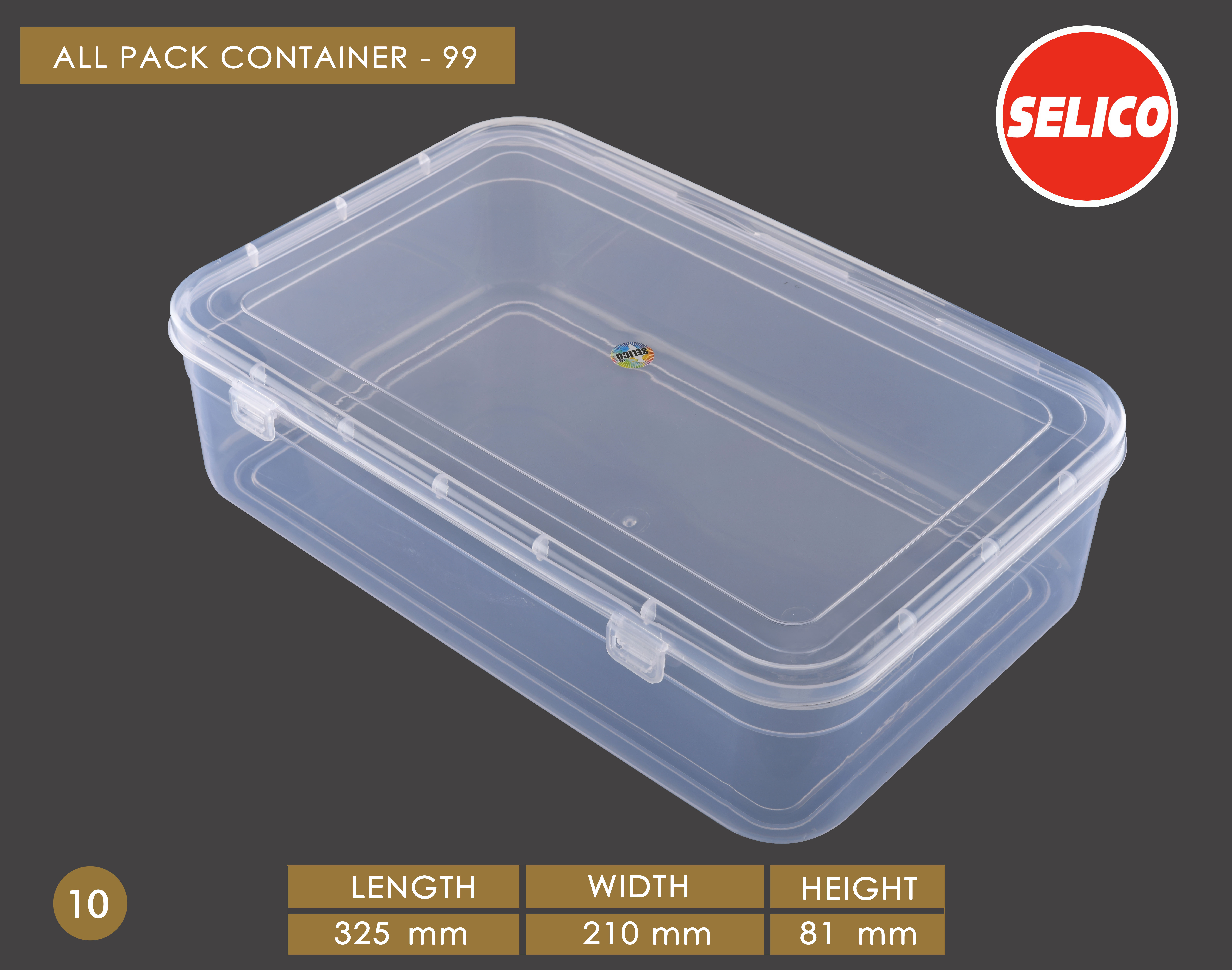 Plastic Container - 325x210x81 Mm | Moisture Resistant, Eco-friendly, Bio-degradable, Perfect For Jewelry And Food Packaging