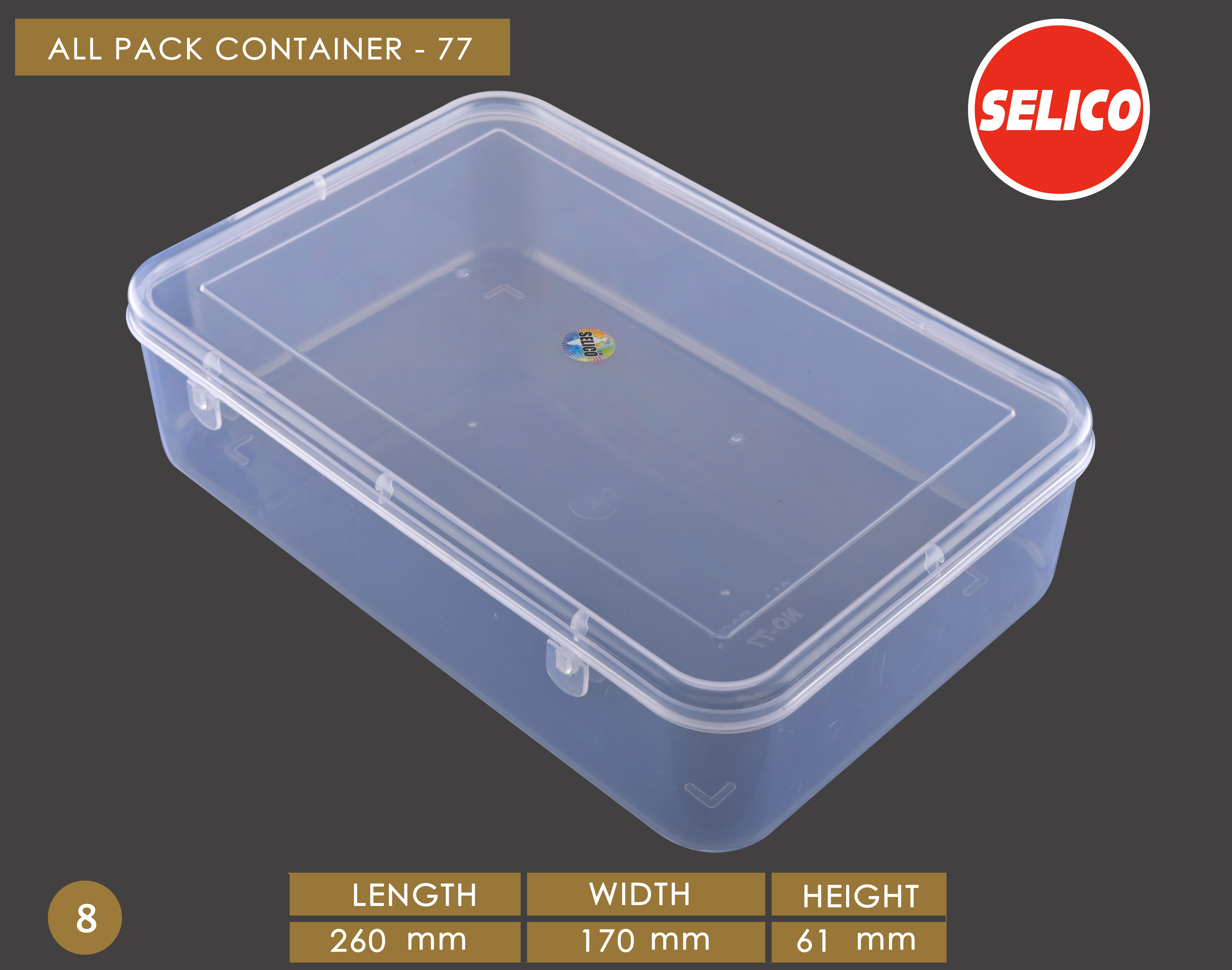 Plastic Container - 325x210x81 Mm | Moisture Resistant, Eco-friendly, Bio-degradable, Perfect For Jewelry And Food Packaging