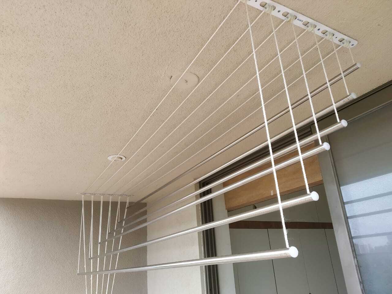 Cream Celling Pully Operated Cloth Hanger
