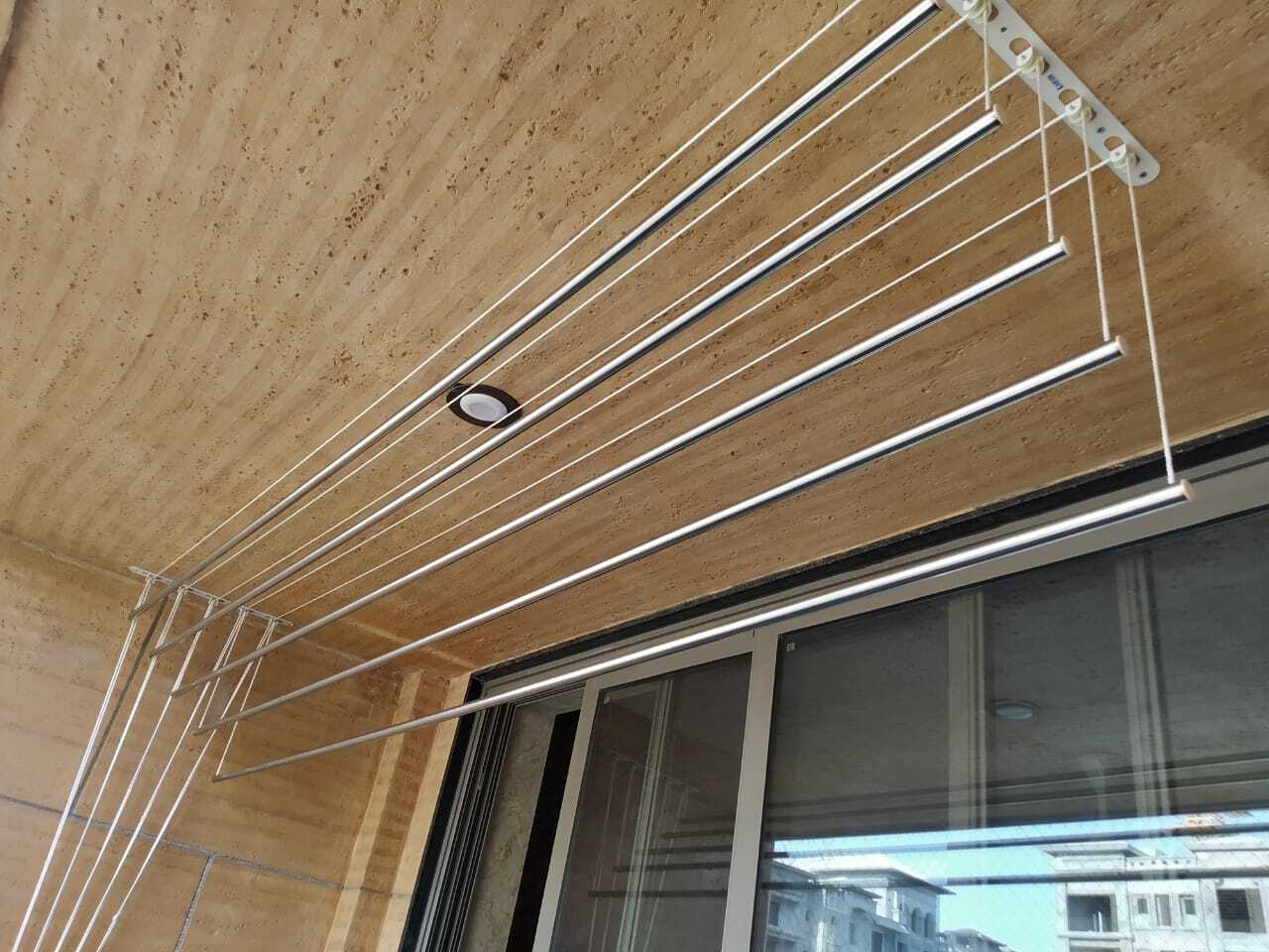 Cream Celling Pully Operated Cloth Hanger