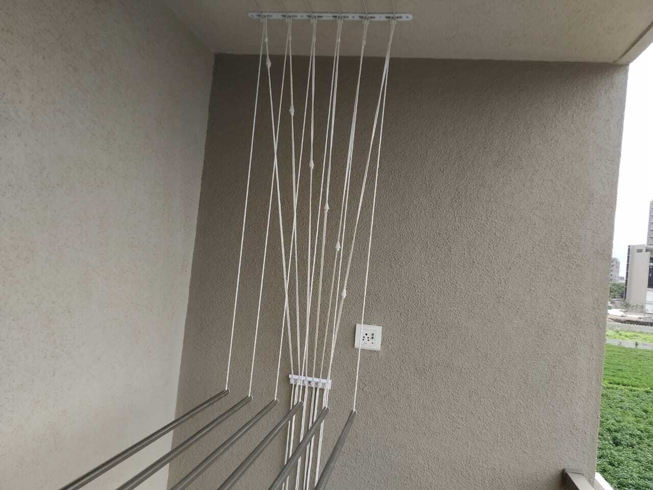 Cream Celling Pully Operated Cloth Hanger