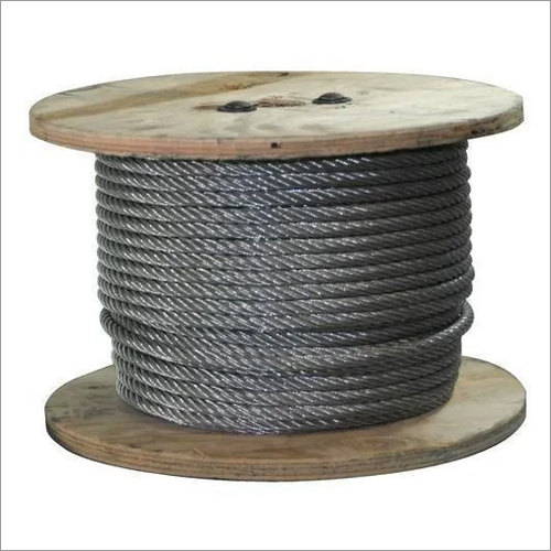 Mild Steel Elevator Wire Rope - 20 m Length, 4 mm Diameter, Metallic Silver Finish | High Strength, Fiber Core, Ideal for Industrial Applications