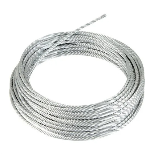 Steel Wire Rope - Steel Material, 12 mm Diameter, 100 m Length | Polished Finish, High Tensile Strength 1260 N/mm2, Silver Color, Grade A