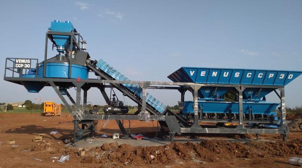 Blue Ccp Series Mobile Concrete Batching Plant