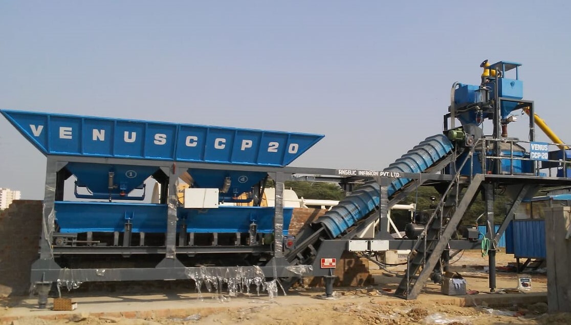 Blue Ccp Series Mobile Concrete Batching Plant