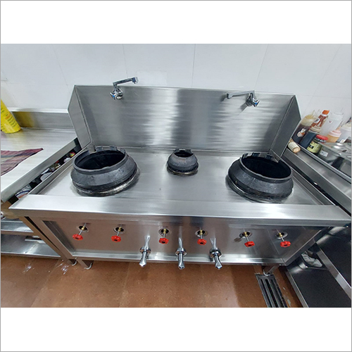 Ss Chinese Cooking Range With Drain Board - Interior Coating: Aluminum