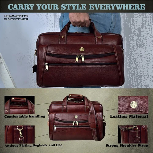Lb166 Brown Leather 15.6 Inch Laptop Messenger Bag