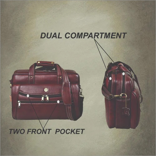 Lb166 Brown Leather 15.6 Inch Laptop Messenger Bag