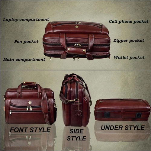 Lb166 Brown Leather 15.6 Inch Laptop Messenger Bag