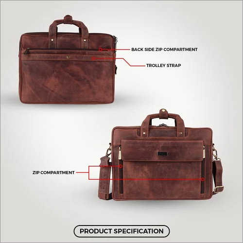 Lb1500-htr Genuine Vintage Leather Laptop Messenger Bag