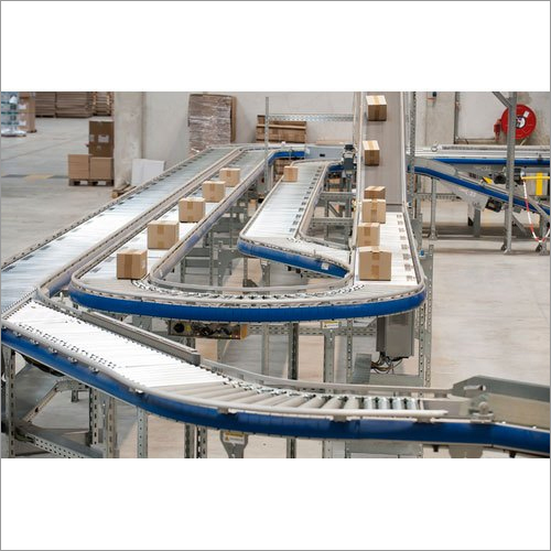White Steel Roller Conveyor System